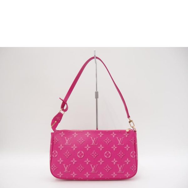 89524 2 Louis Vuitton Maxi Pochette Accessory Monogram Clutch Bag Fuchsia