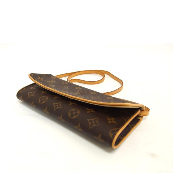 89616 3 Louis Vuitton Pochette Twin GM Monogram Clutch Bag Brown