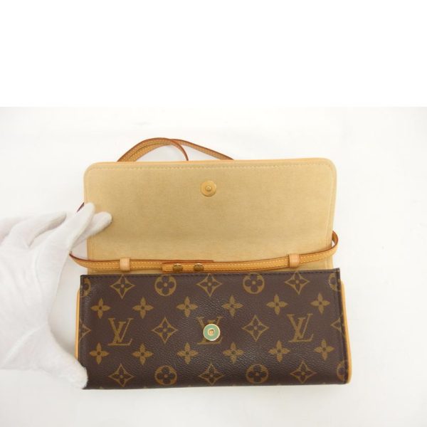 89616 5 Louis Vuitton Pochette Twin GM Monogram Clutch Bag Brown