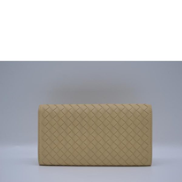 89641 2 Bottega Veneta Intrecciato Continental Leather Long Wallet Beige