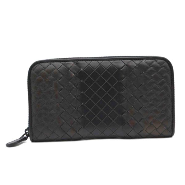 89658 1 Bottega Veneta Intreccio Imperatore Round Zipper Long Wallet