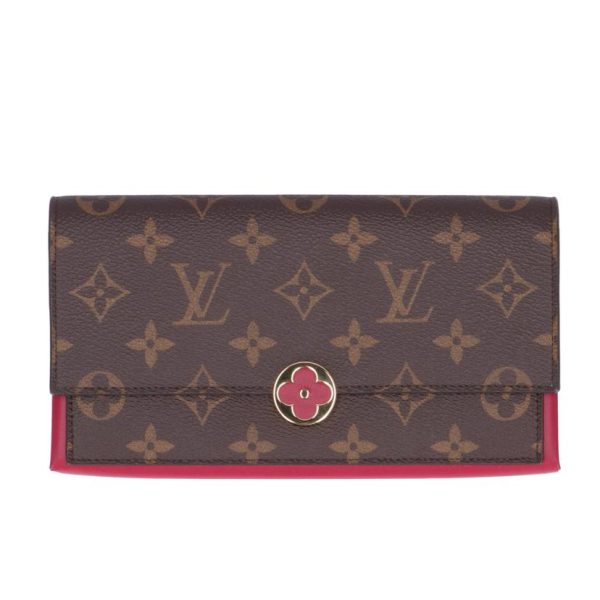 89708 1 Louis Vuitton Portefeuil Flor Wallet Monogram Fuchsia