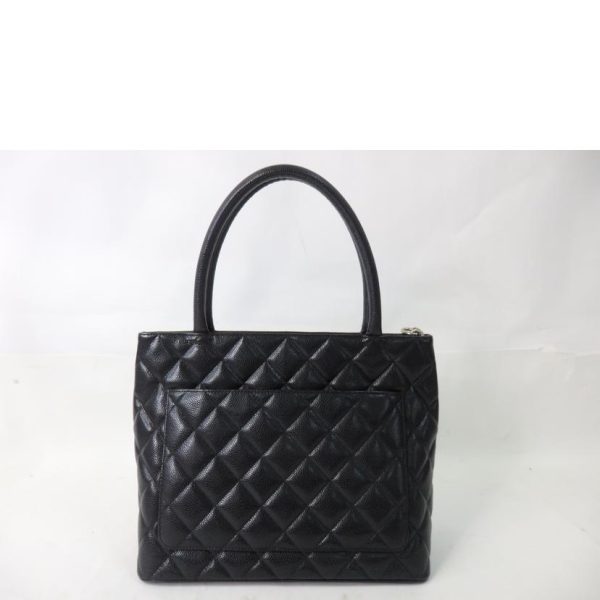 89757 3 Chanel Handbag Caviar Skin Reproduction Tote Black