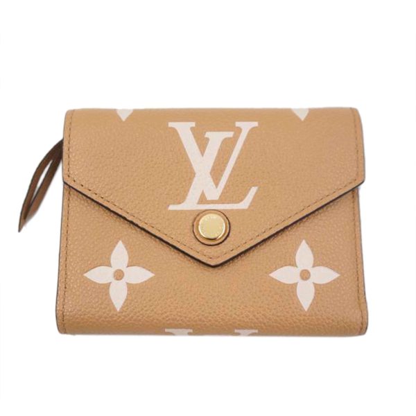 89760 1 Louis Vuitton Portefeuille Victorine Wallet Empreinte Beige