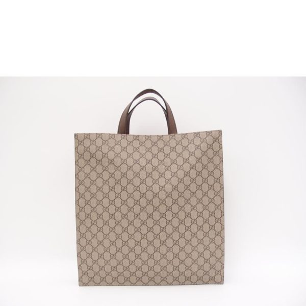 89760 2 Gucci Courier GG Supreme 2Way Tote Bag Brown