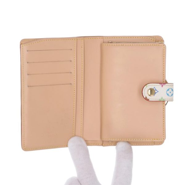 89784 4 Louis Vuitton Portomone Bier Venoit Wallet Multicolor Canvas White