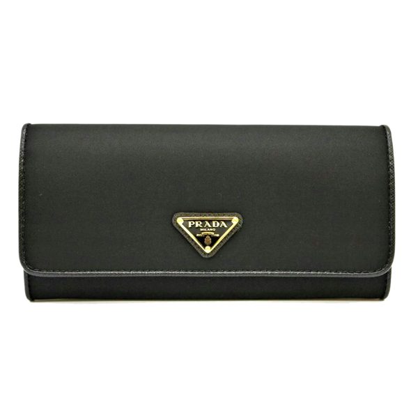 89789 01 PRADA Prada Triango Nero Tessuto Long Wallet Black