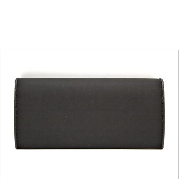 89789 02 PRADA Prada Triango Nero Tessuto Long Wallet Black