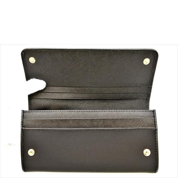 89789 06 PRADA Prada Triango Nero Tessuto Long Wallet Black