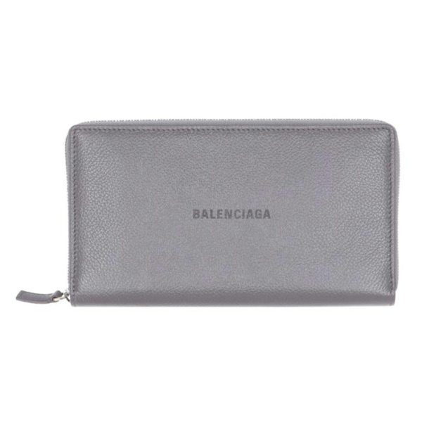 89838 1 Balenciaga Round Zip Wallet Bag Gray