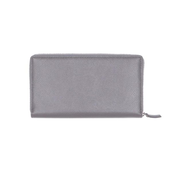 89838 2 Balenciaga Round Zip Wallet Bag Gray