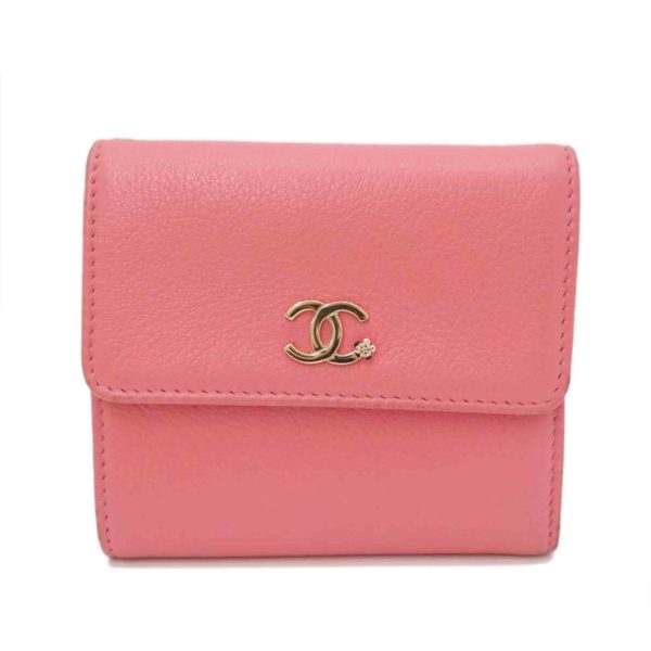 89869 1 Chanel Lucky Flower Trifold Wallet Pink