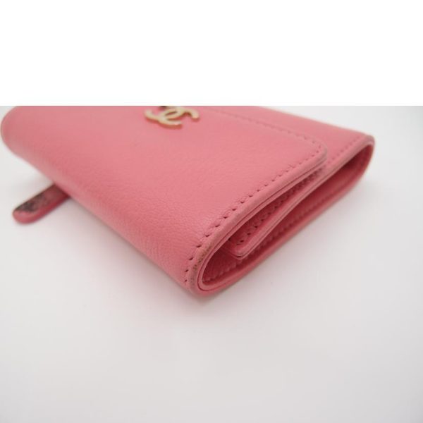 89869 8 Chanel Lucky Flower Trifold Wallet Pink