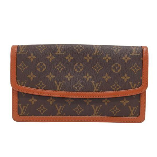 89890 1 Louis Vuitton Pochette Dame GM Clutch Bag Monogram Brown