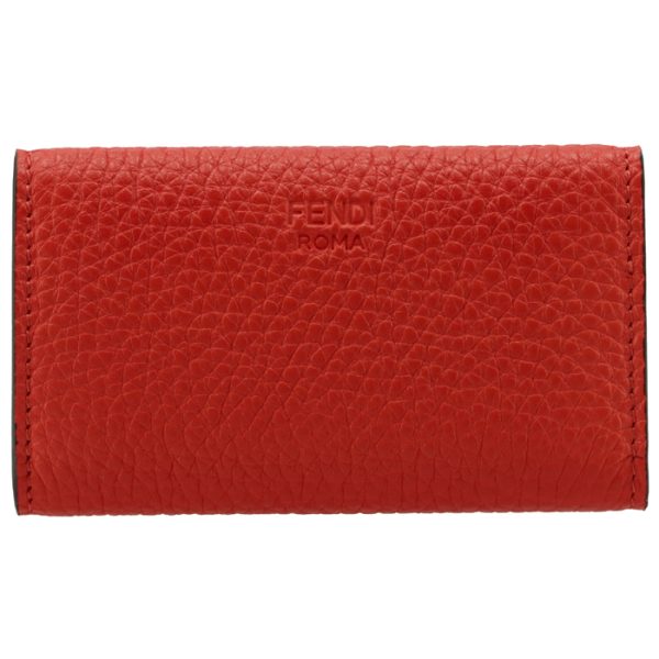 8ap159a91bf0pg3 2 Fendi Selleria Peekaboo Key Case Bag 6 Rows Tulip Orange Red