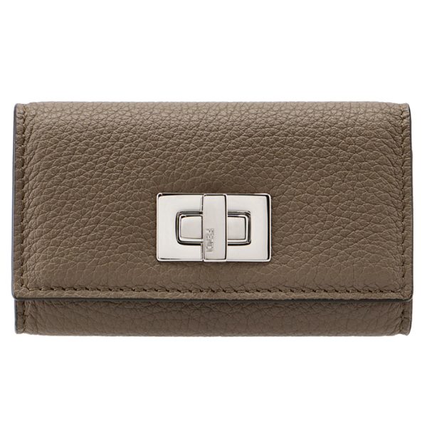 8ap159a91bf1f20 1 Fendi Selleria Peekaboo Key Case Bag 6 Beige Brown