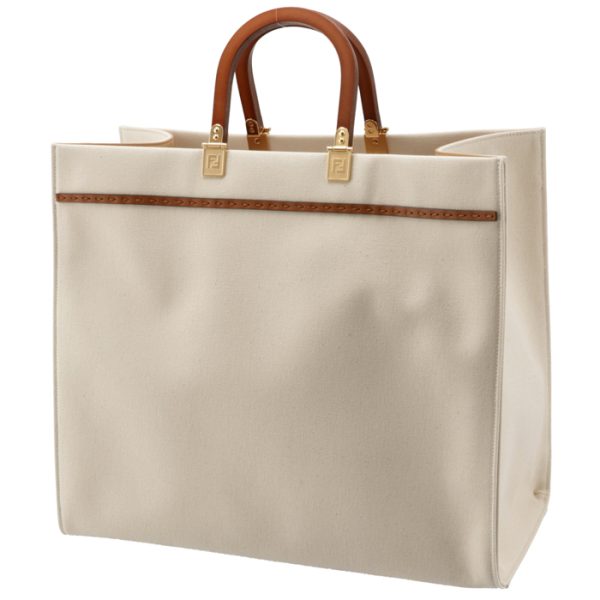 8bh372abvvf189s 2 Fendi Canvas Sunshine Tote Bag White