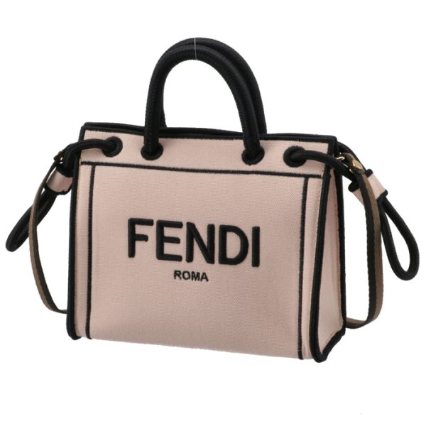 8bh380aehvf1db1 Fendi Roma Mini Shopper Tote Bag Pink