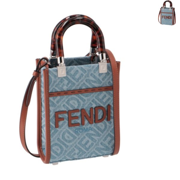 8bs051ajr3 FENDI Sunshine Tote Bag Small FF Logo