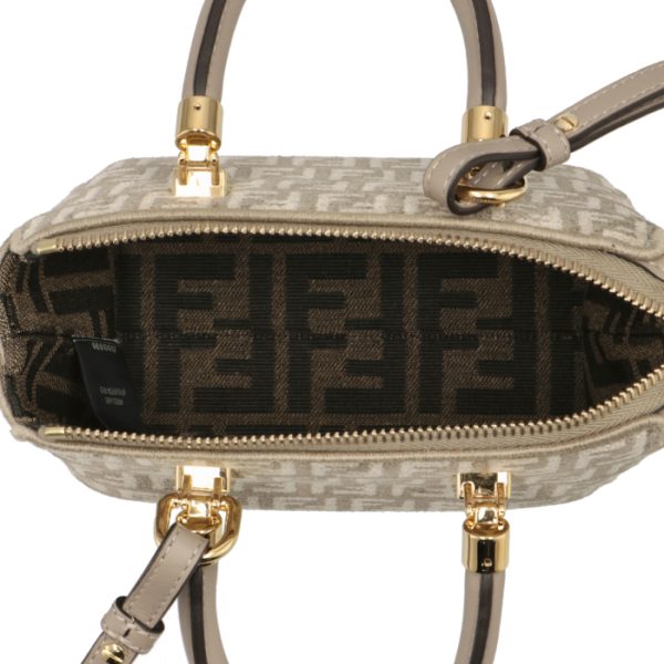 8bs067ar1b 5 FENDI Cam Crossbody Shoulder Bag Black Trim Zucca Pattern