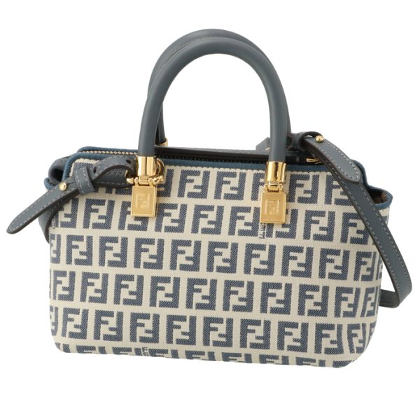 8bs067arbn 2 FENDI By The Way Mini Boston Bag FF Logo