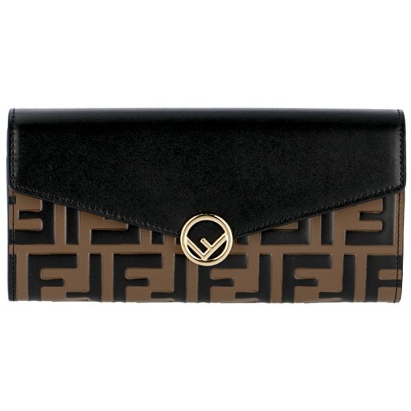 8m0251a659f13vk 1 FENDI FF Logo Long Wallet Black Zucca