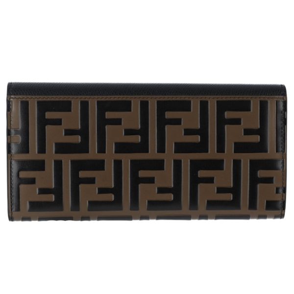 8m0251a6cbf13vk 2 FENDI FF Logo Long Wallet Black Zucca