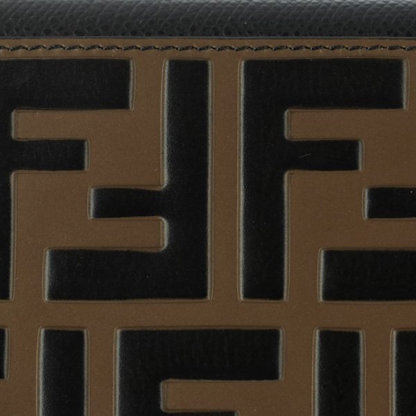 8m0251a6cbf13vk 3 FENDI FF Logo Long Wallet Black Zucca