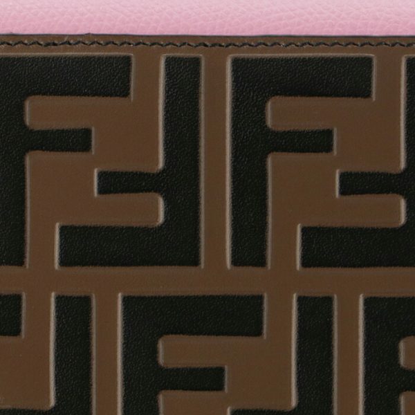 8m0251aaiif1b11 3 FENDI FF Logo Long Wallet Pink Zucca