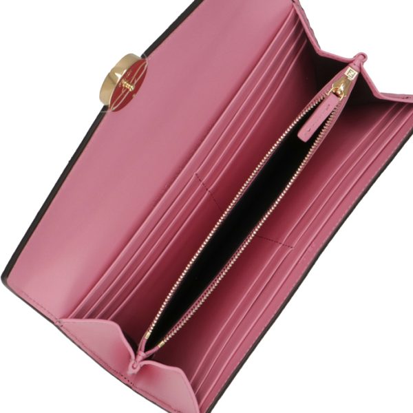 8m0251aaiif1b11 5 FENDI FF Logo Long Wallet Pink Zucca