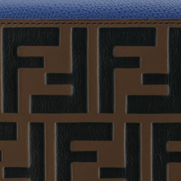 8m0251aaiif1b13 3 FENDI FF Logo Long Wallet Blue Zucca