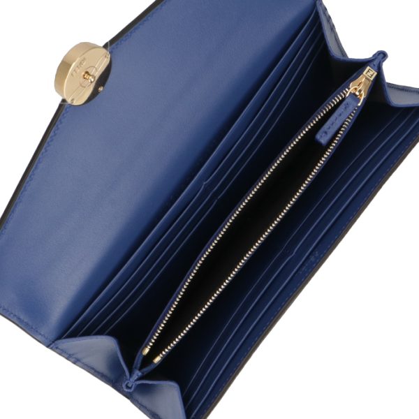 8m0251aaiif1b13 5 FENDI FF Logo Long Wallet Blue Zucca