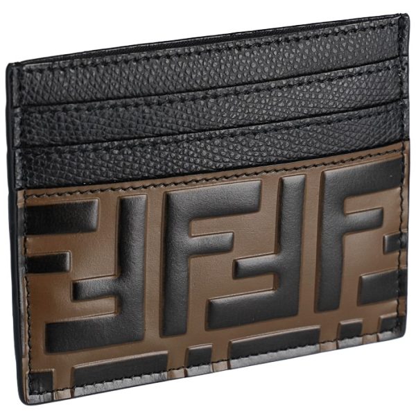 8m0269a6cbf13vk FENDI FF Logo Card Case Black Zucca