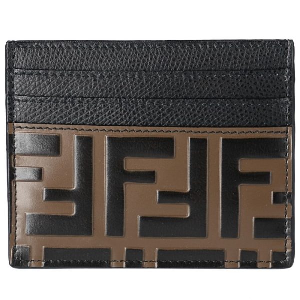 8m0269a6cbf13vk 1 FENDI FF Logo Card Case Black Zucca