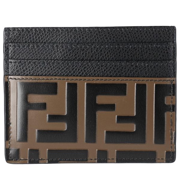 8m0269a6cbf13vk 2 FENDI FF Logo Card Case Black Zucca