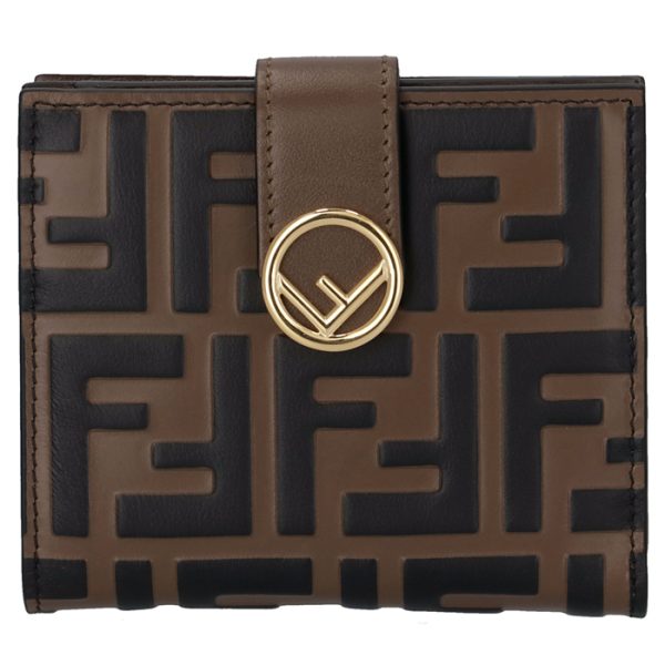 8m0386aafmf13vk 1 FENDI FF Logo Mini Wallet Brown Zucca