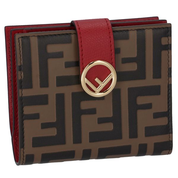 8m0386aaiif13vj FENDI FF Logo Mini Wallet Red Zucca