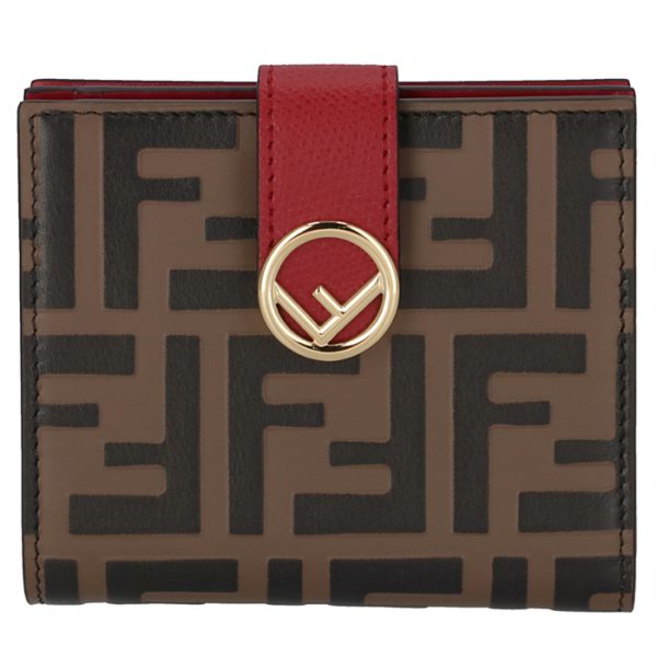 8m0386aaiif13vj 1 FENDI FF Logo Mini Wallet Red Zucca