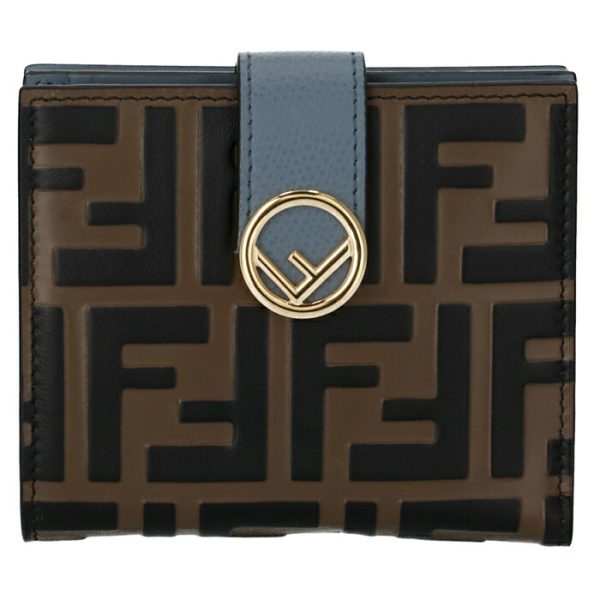 8m0386aaiif19wu 1 FENDI FF Logo Mini Wallet Brown Zucca