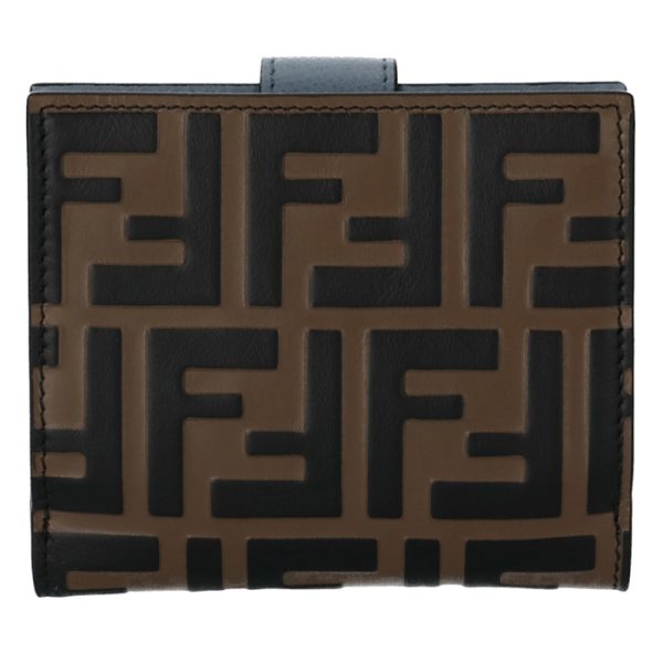 8m0386aaiif19wu 2 FENDI FF Logo Mini Wallet Brown Zucca