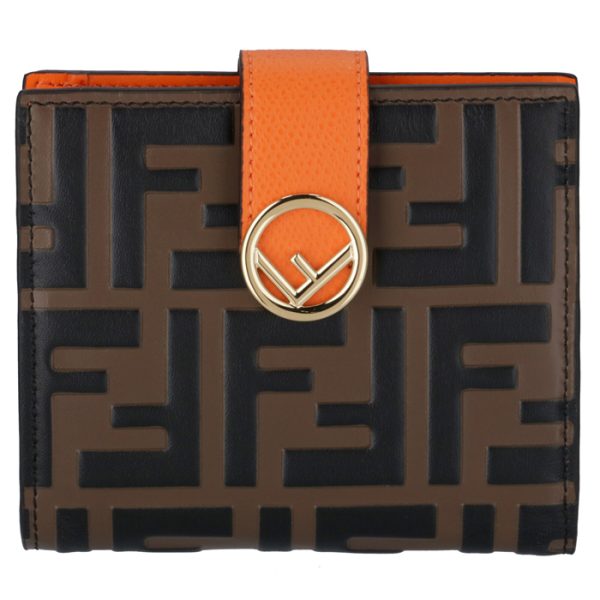 8m0386aaiif1b12 1 FENDI FF Logo Mini Wallet Orange Zucca