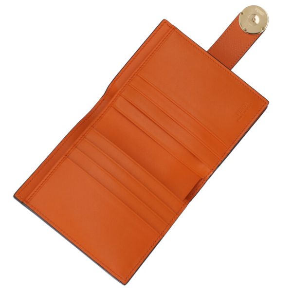 8m0386aaiif1b12 4 FENDI FF Logo Mini Wallet Orange Zucca