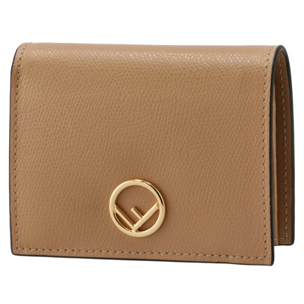 8m0387a18bf15kr FENDI FF Logo Mini Wallet Brown Zucca