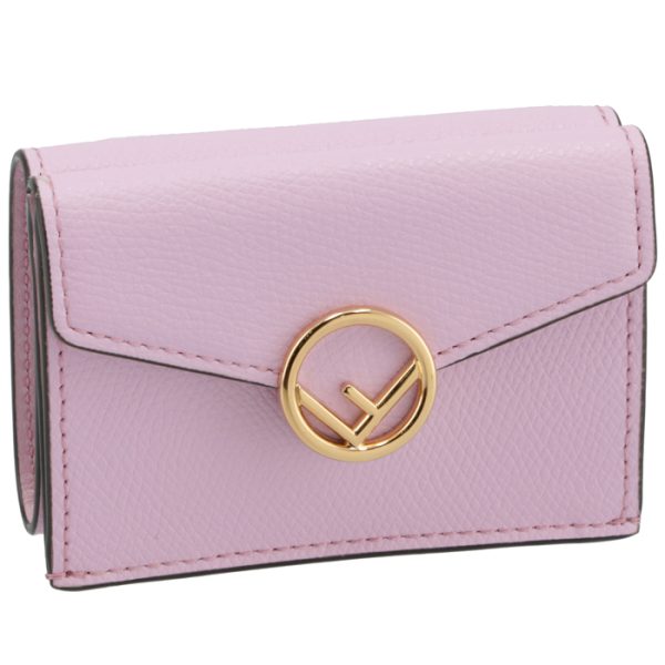 8m0395a18bf0nvj FENDI FF Logo Trifold Wallet Pink Zucca