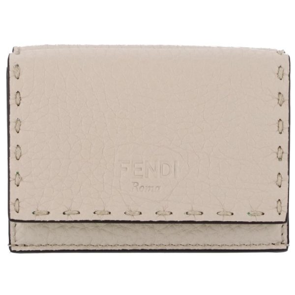 8m0395a7tyf1894 1 FENDI FF Logo Trifold Wallet Blue Zucca