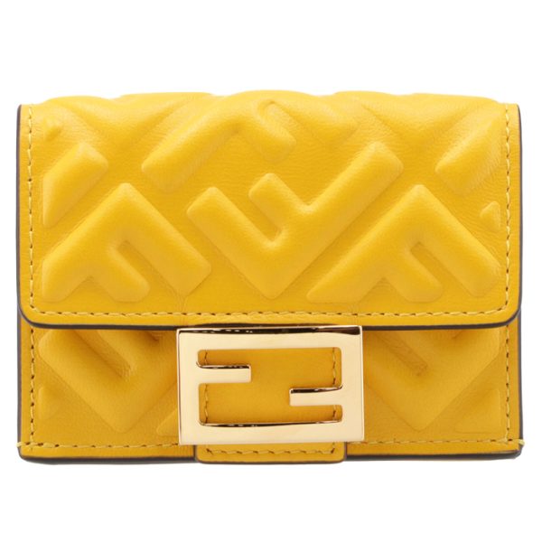 8m0395aajdf192e 1 FENDI Baguette Trifold Wallet Yellow