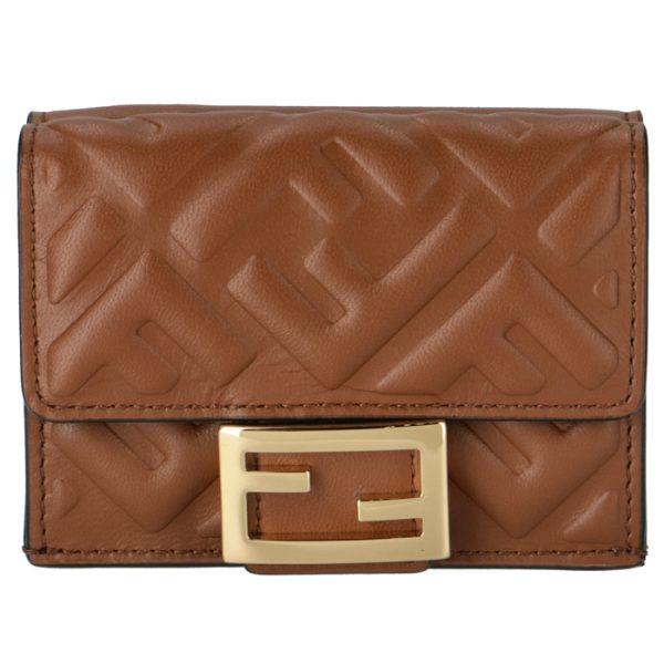 8m0395aajdf1b15 1 FENDI Baguette Trifold Wallet Brown