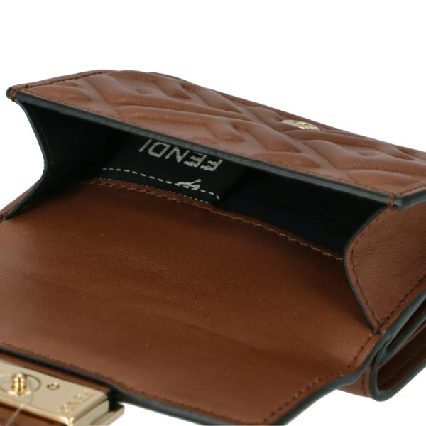 8m0395aajdf1b15 6 FENDI Baguette Trifold Wallet Brown