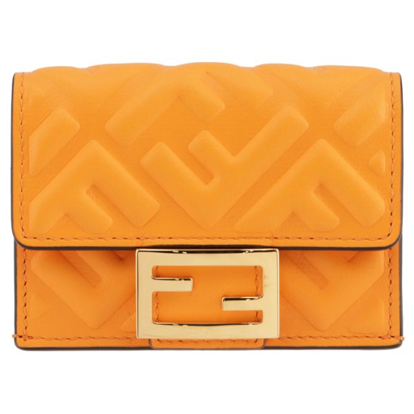 8m0395aajdf1dzh 1 FENDI Baguette Trifold Wallet Orange