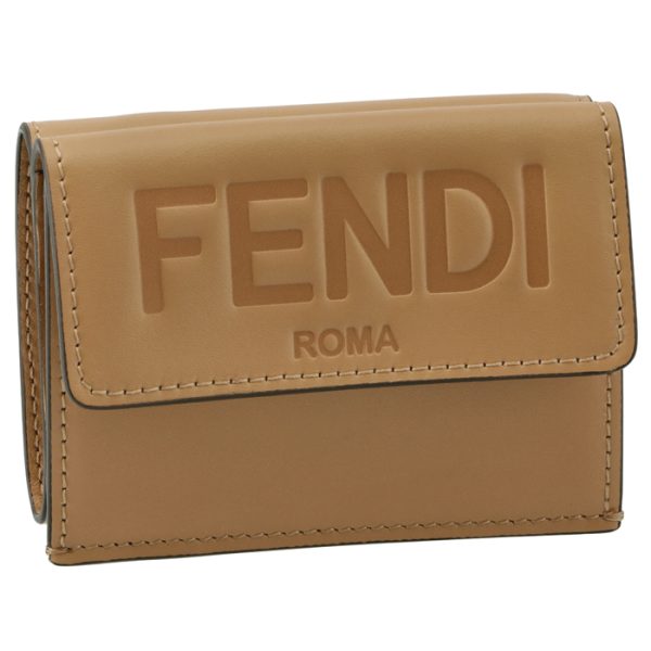 8m0395aayzf15kr FENDI Roma Trifold Wallet Brown